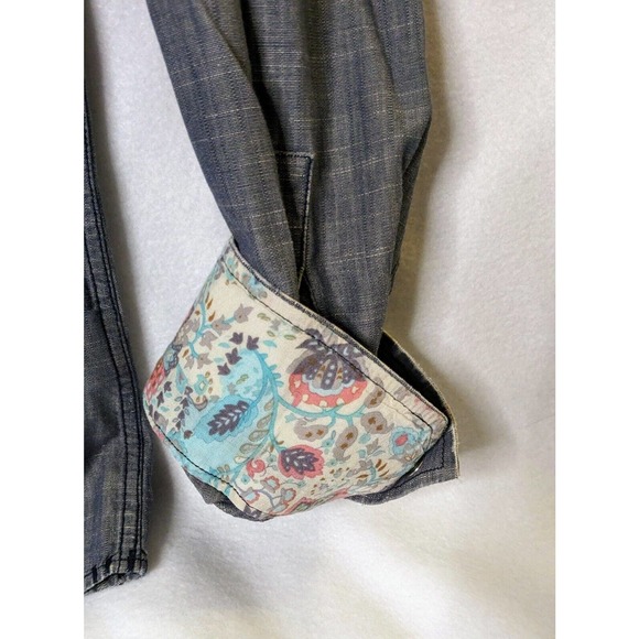 7 Diamonds Button Down Shirt Mens XL Gray Cotton Flip Cuff Paisley - Picture 8 of 10